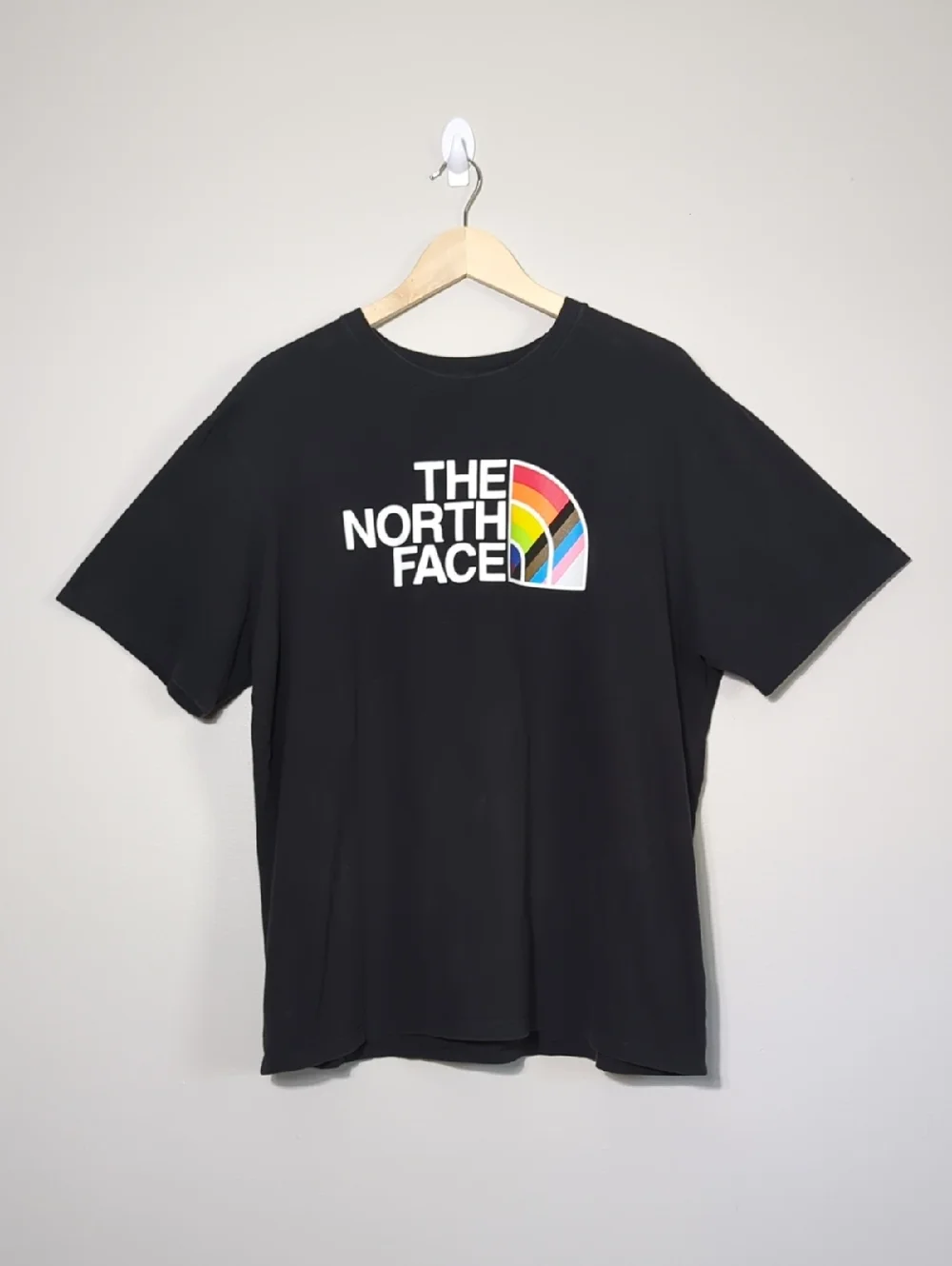 The North Face Black Short Sleeve Tee Rainbow Gay Pride Trans Non-Binary Mens XL